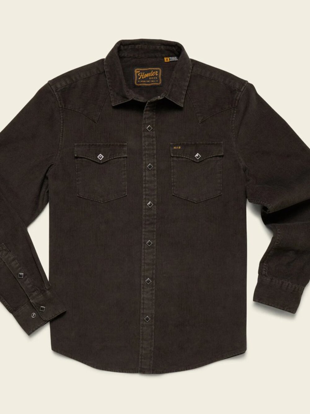 Howler Bros Brothers Banning Corduroy Snapshirt Mens M NWT MSRP129 Antique Black - Picture 7 of 12